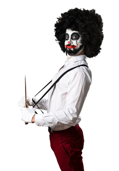 Killer-Clown mit Messer — Stockfoto