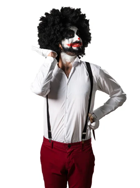 Killer-Clown mit Messer — Stockfoto