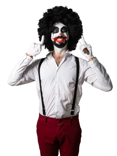 Glücklicher Killer-Clown mit Messer — Stockfoto