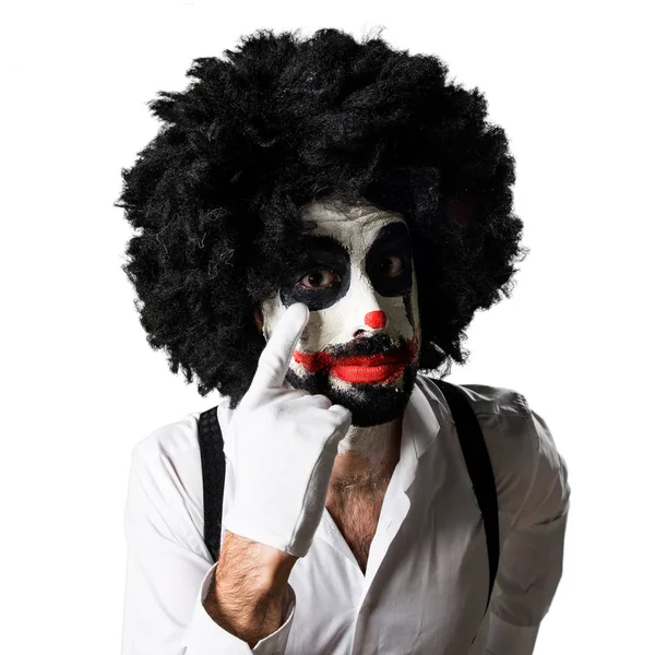 Killer-Clown zeigt etwas — Stockfoto