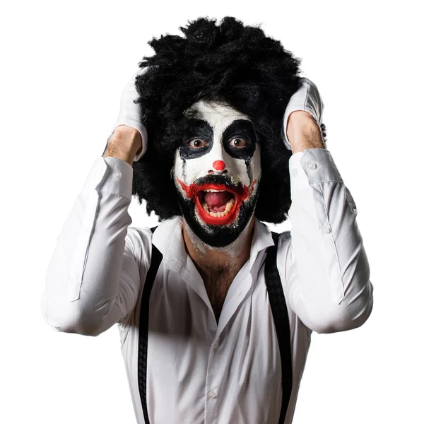 Killer-Clown auf isoliertem weißen Hintergrund — Stockfoto