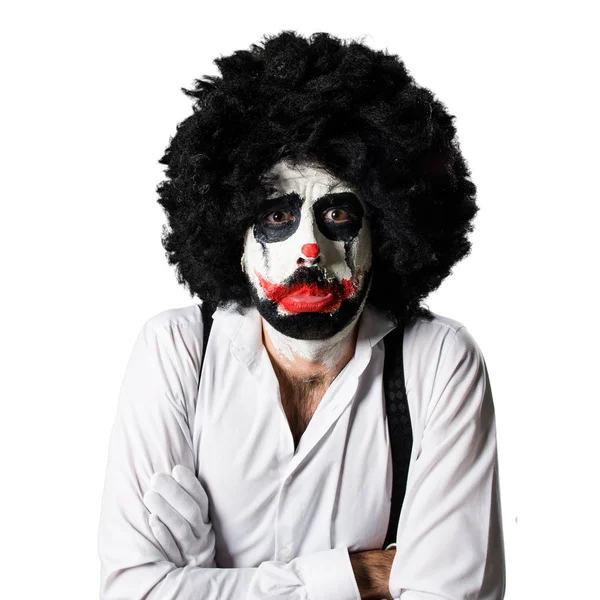 Killer-Clown auf isoliertem weißen Hintergrund — Stockfoto