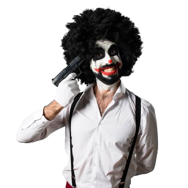 Killer-Clown vor Selbstmord — Stockfoto