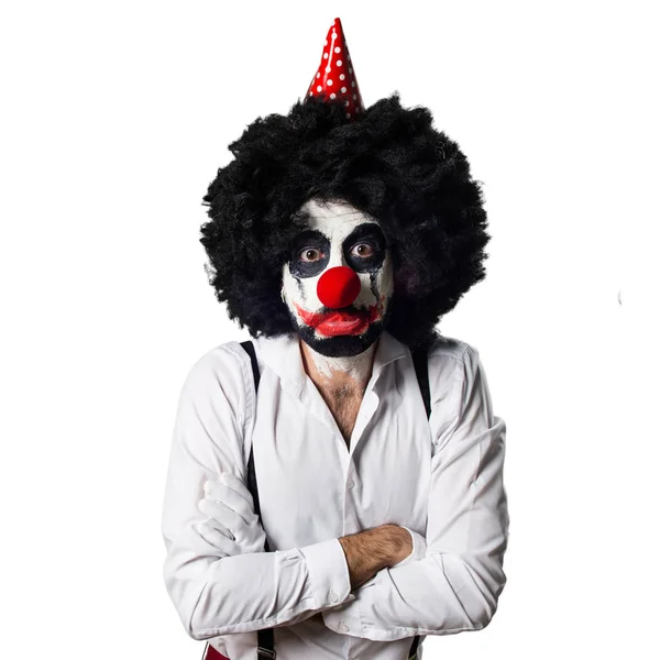 Killer-Clown auf isoliertem weißen Hintergrund — Stockfoto