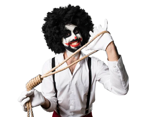 Killer-Clown mit Schlapphut — Stockfoto