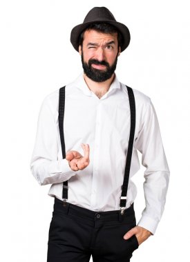 Sakallı yorgun hipster adam