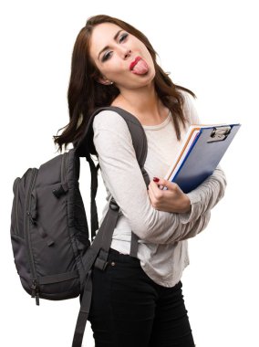 Dilini alarak öğrenci kadın