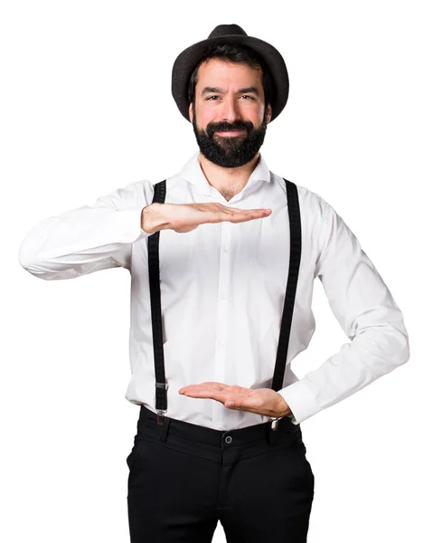 Bonito homem com barba sobre fundo isolado — Fotografia de Stock