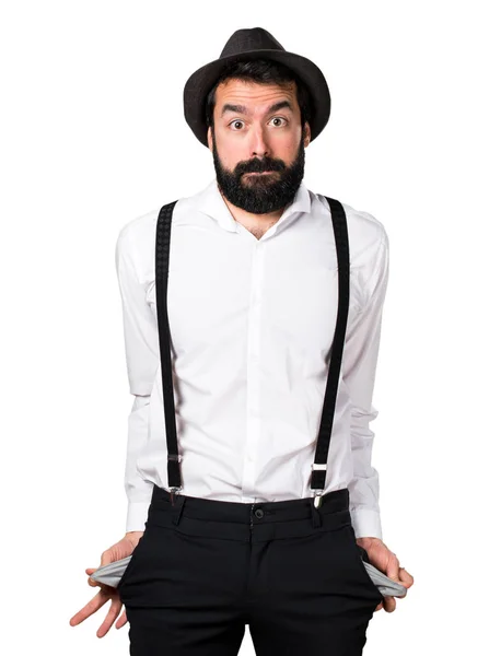Ruined hipster man with beard — Stock Photo, Image