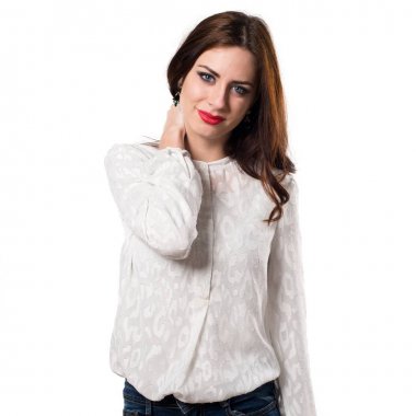 Güzel model kadın stüdyoda poz