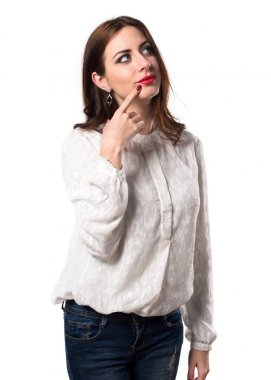 Güzel genç kız düşünme