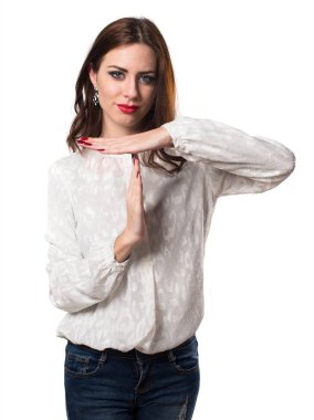 Zaman aşımı jest yapma güzel genç kız