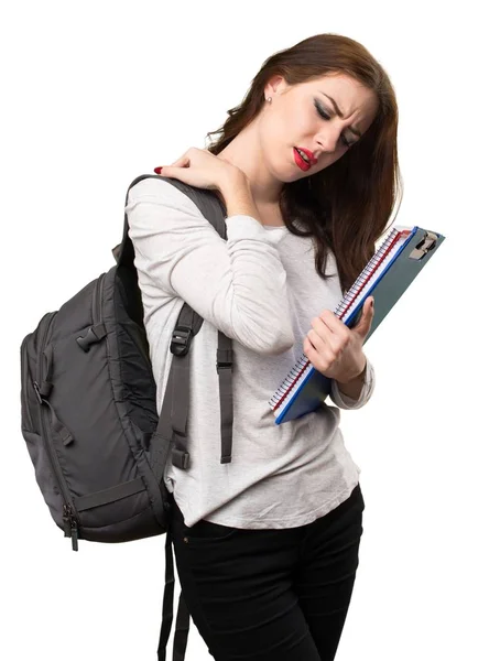 Student woman with neck pain Royalty Free Stock Photos