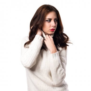 Güzel model kadın stüdyoda poz