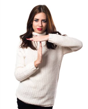 Zaman aşımı jest yapma güzel genç kız