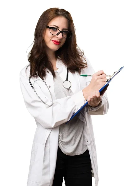 Doktor žena držící složku — Stock fotografie