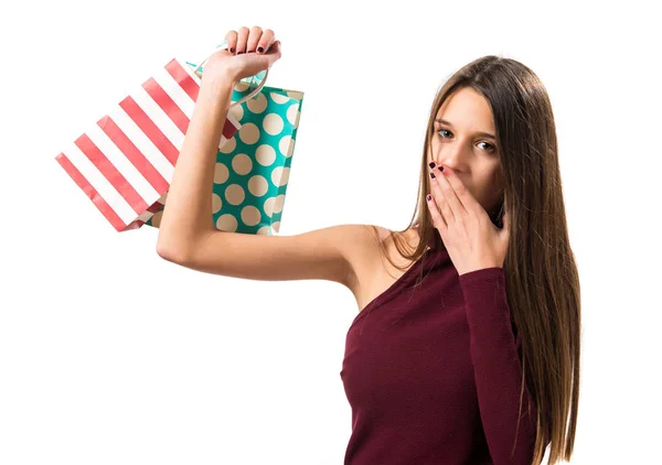 Joven adolescente con muchas bolsas de compras —  Fotos de Stock