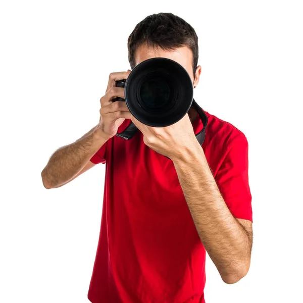 Photographer man in studio — Stock Photo, Image