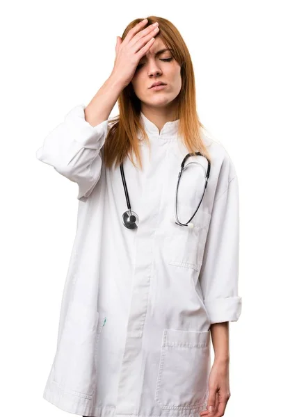 Csalódott fiatal orvos nő — Stock Fotó