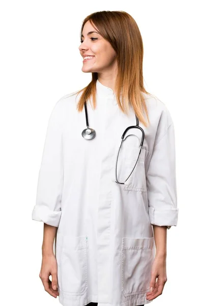 Young doctor woman looking lateral — Stock Photo, Image