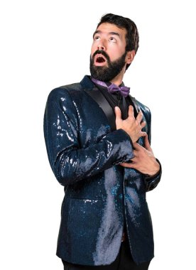 Payet ceket aşık olan yakışıklı adam