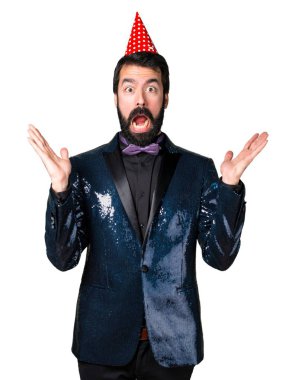 Payet ceket bir parti ile yakışıklı adam