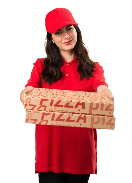 Glückliche Pizzabote — Stockfoto