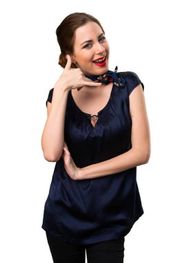 Güzel hostes telefon jest yapma