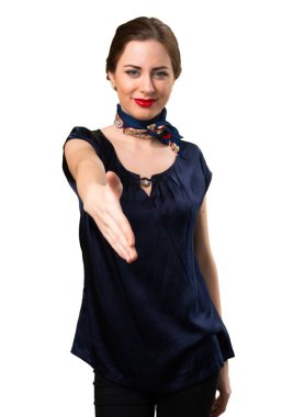 Güzel hostes bir anlaşma yapma