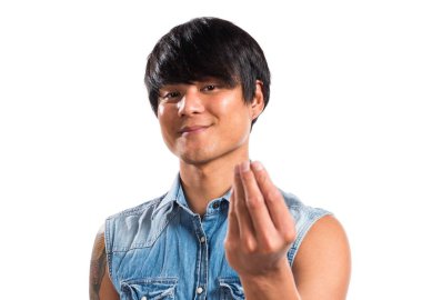 Asya yakışıklı adam para hareketi yapma