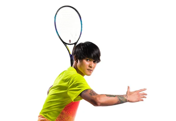 Azjatycka tenis gracz człowieka — Zdjęcie stockowe