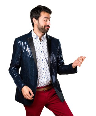 Adam gitar jest yapma ceket ile