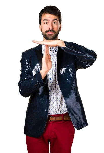 Zaman aşımı jest yapma ceket adamla