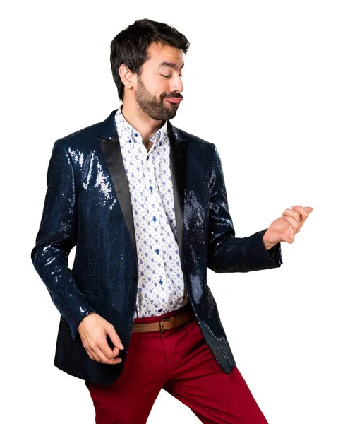 Adam gitar jest yapma ceket ile