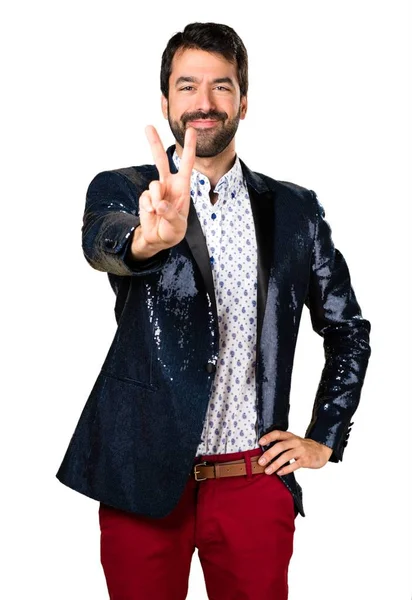 Zafer jest yapma ceket adamla