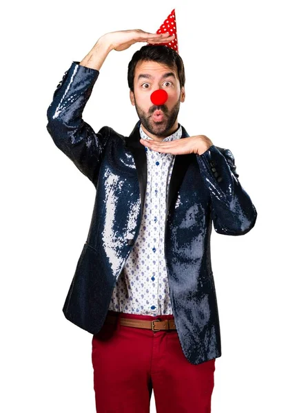 Ceket palyaço burunlu adam