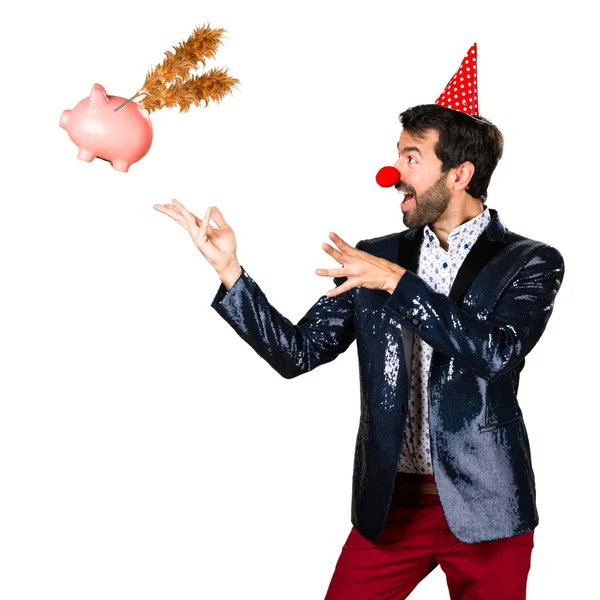 Ceket bir domuzla sihir yapıyorsun palyaço burunlu adam