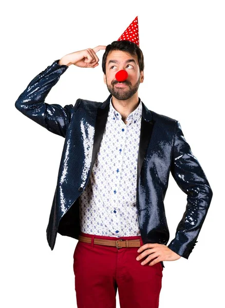 Ceket palyaço burunlu adam