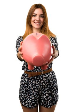 Bir servet tutan güzel genç kız