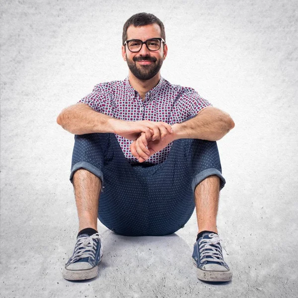 Happy man with glasses — Stockfoto