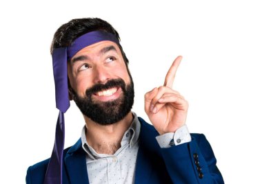 Çılgın ve sarhoş işadamı yukarı dönük