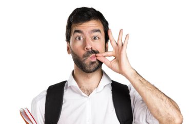 Öğrenci adam yapma sessizlik jest