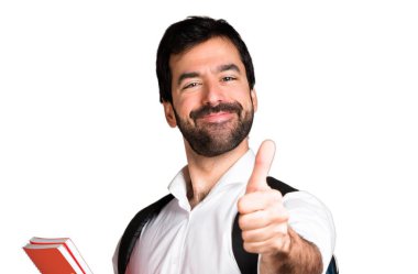 Başparmak ile öğrenci adam