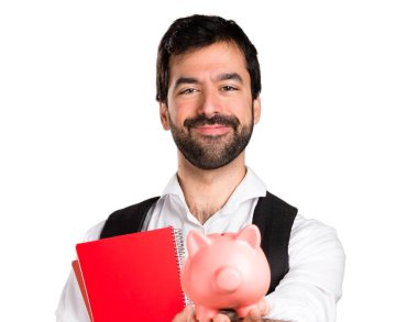 Bir servet tutan öğrenci adam