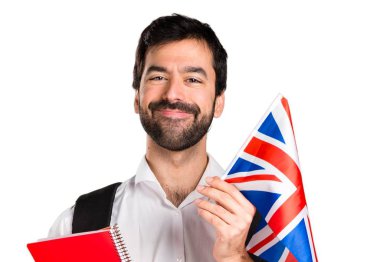 Esmer yakışıklı beyaz arka plan üzerinde