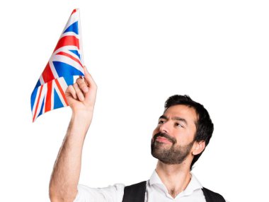 Esmer yakışıklı beyaz arka plan üzerinde