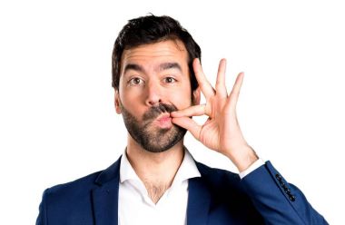 yakışıklı adam yapma sessizlik jest