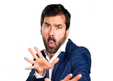 yakışıklı bir adam yapma dur işareti