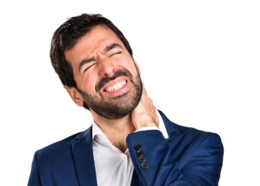 Boyun ağrısı ile yakışıklı adam