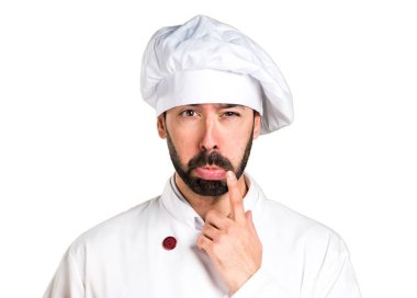 Üzgün genç baker ekmek tutan